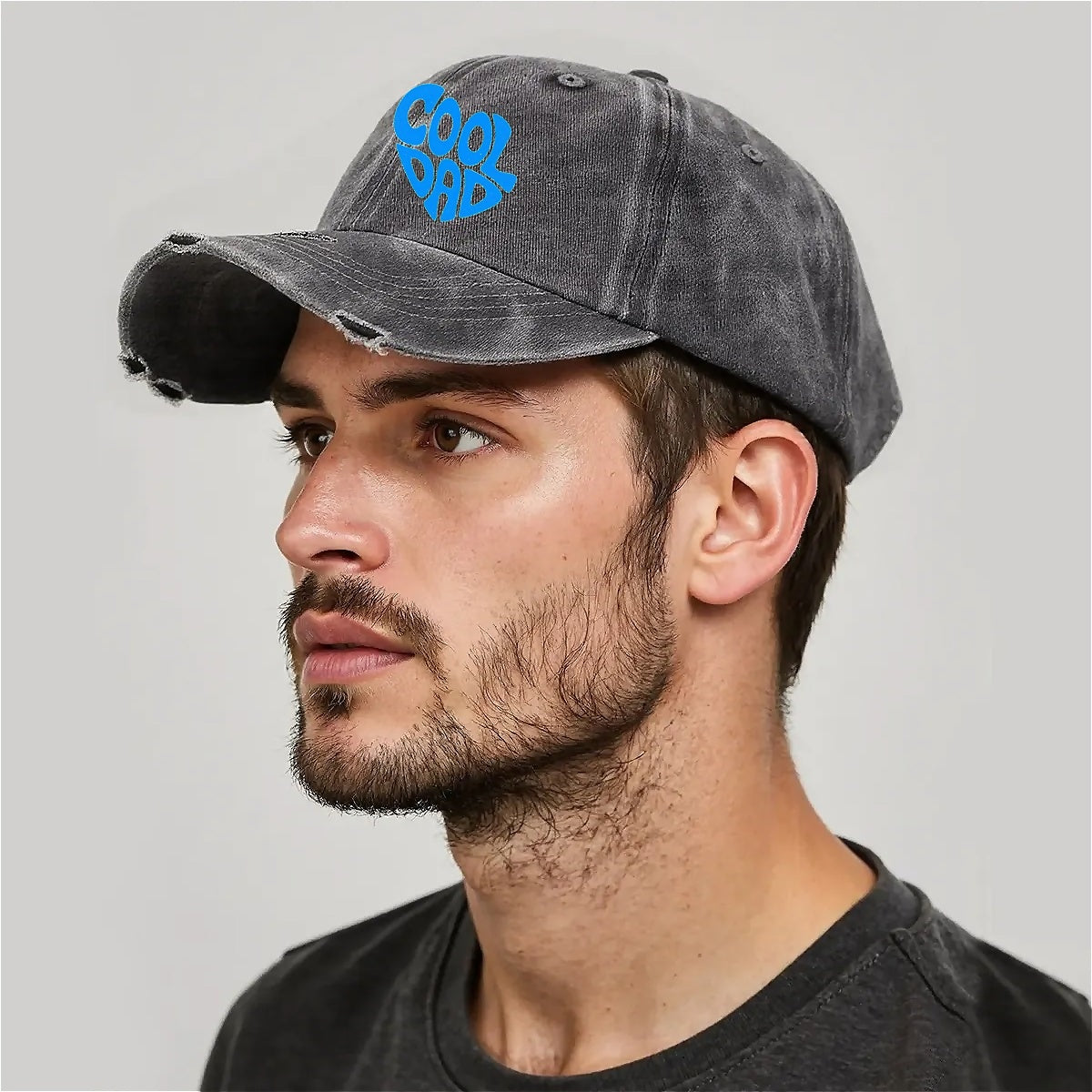 Cool Dad Unisex Adjustable Curved Brim Print Hole Cowboy Baseball Hat
