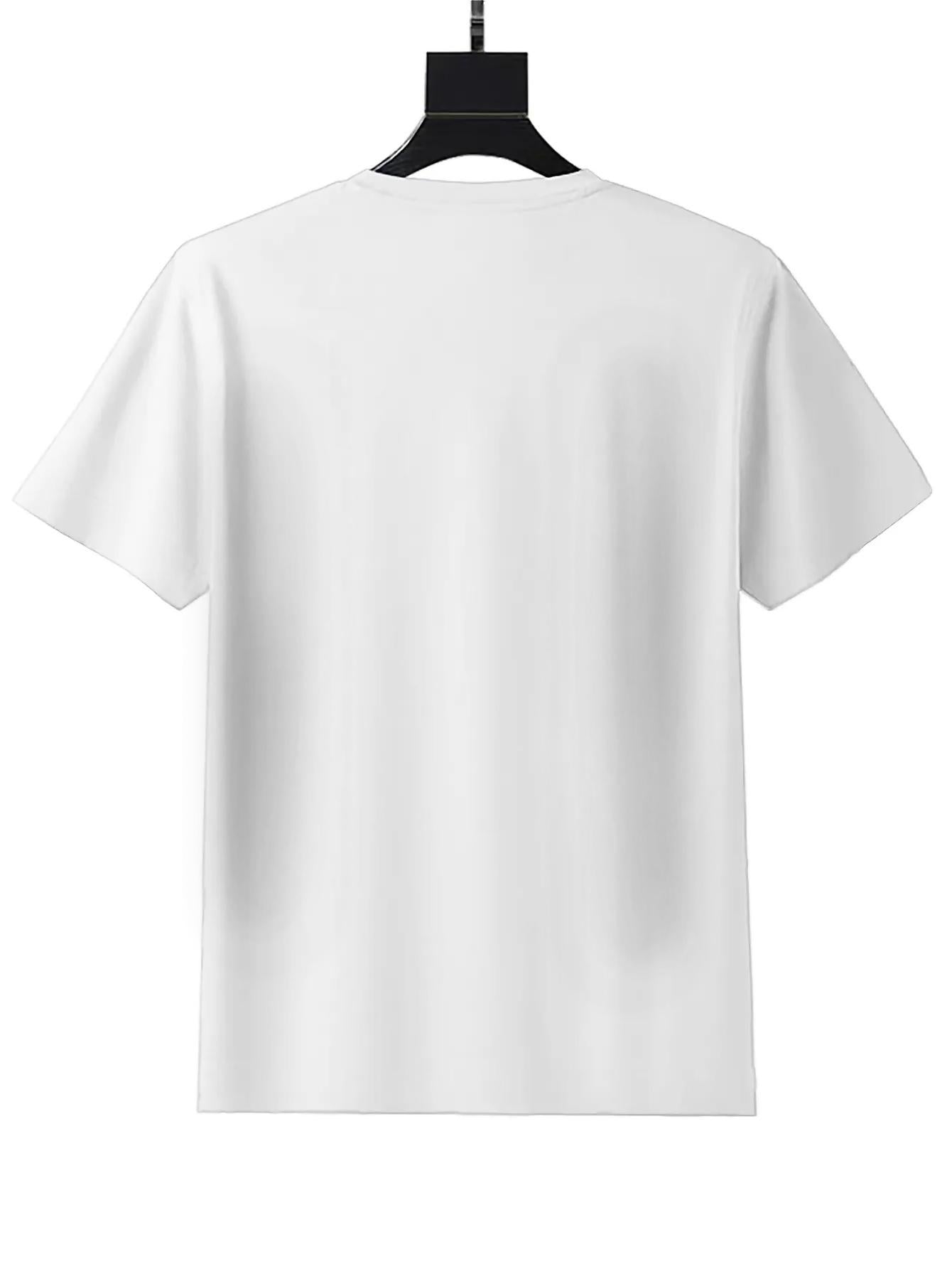France Paris Eiffel Tower Retro Print T-shirt, Fashion Casual Summer Style Short Sleeve, White Round Neck Loose Cotton, Soft Material, Suitable for Daily Wear