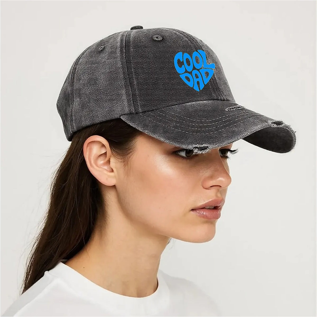 Cool Dad Unisex Adjustable Curved Brim Print Hole Cowboy Baseball Hat