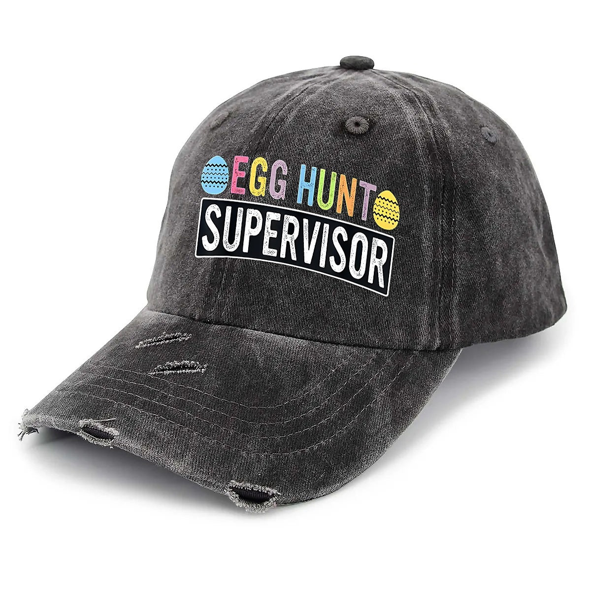 Egg Hunt Unisex Adjustable Curved Brim Print Hole Cowboy Baseball Hat