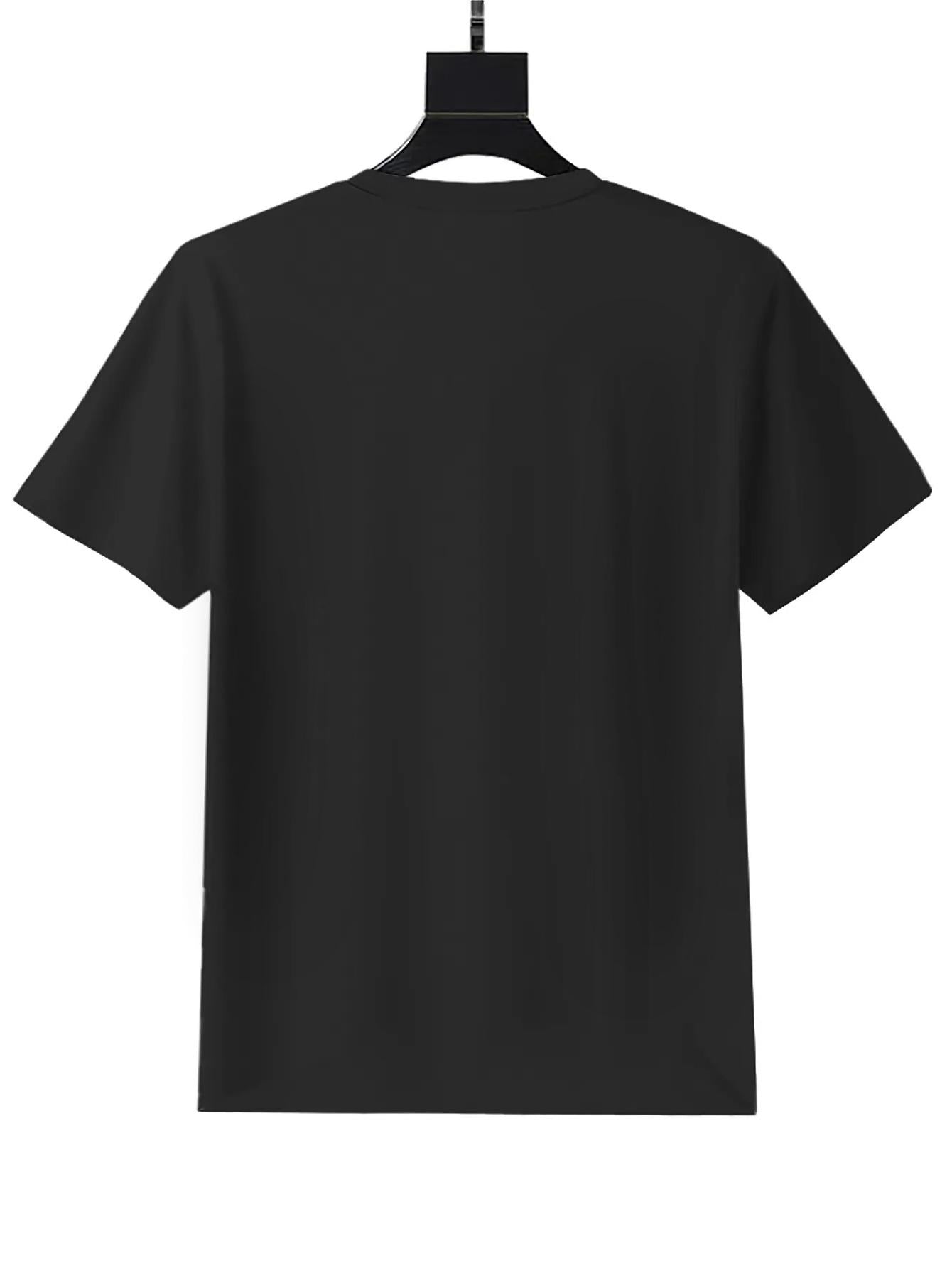 Statue of Liberty Print T-shirt, Women's Fashion Casual Summer Style Short Sleeve, Black Round Neck Loose Cotton, Soft Material, Suitable for Daily Wear