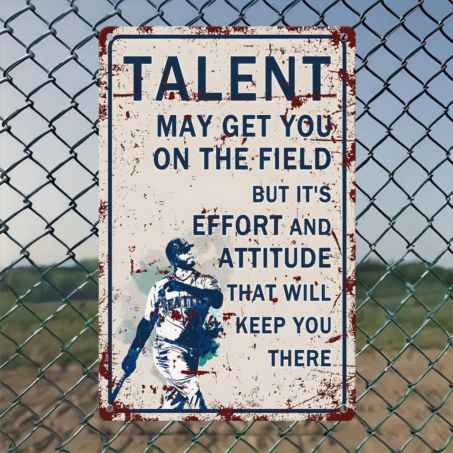 8" x 12" baseball vintage metal sign, durable, wear-resistant, rust-resistant, suitable for garden, room, living room, bar, garage and other decorations, a good gift