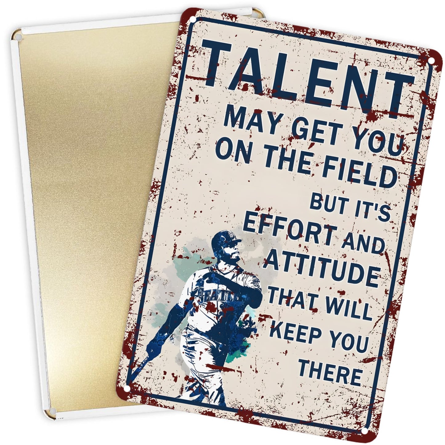 8" x 12" baseball vintage metal sign, durable, wear-resistant, rust-resistant, suitable for garden, room, living room, bar, garage and other decorations, a good gift